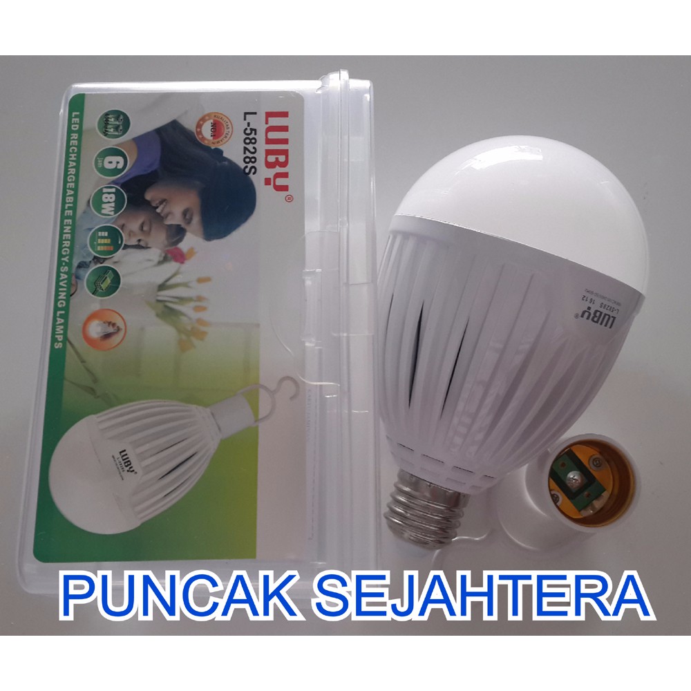 Lampu LED Luby emergency 18w 18 watt fungsi powerbank 2 baterai