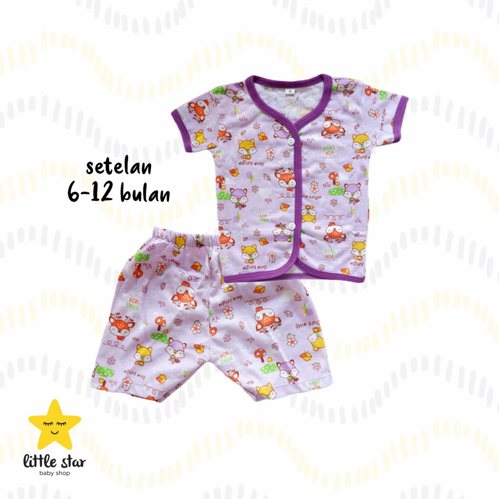 Y-lin Setelan Motif Lucu Anak Bayi Cewek Cowok | Baju Rumah Anak Bayi Unisex