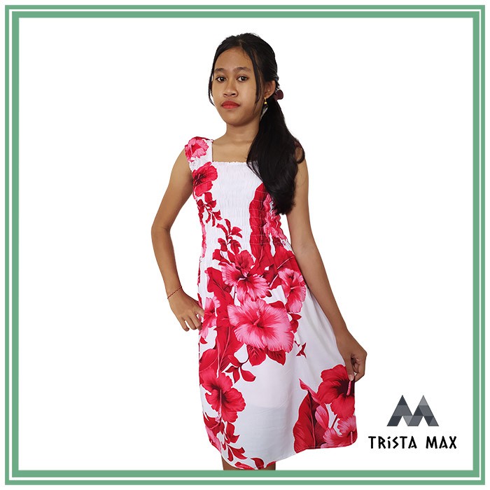 Dress Remaja Motif Bunga - Dress Selutut Untuk Remaja - Dress Anak Perempuan Simple
