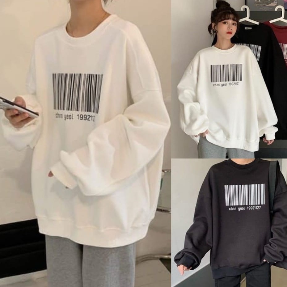 BARCODE SWEATER OVERSIZE WANITA TERBARU