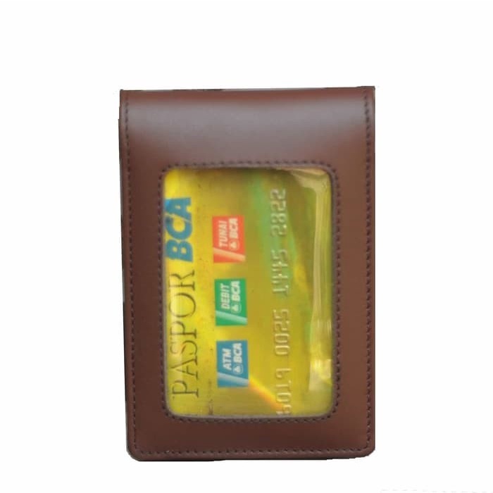 

READY TEMPAT ID CARD HOLDER / NAME TAG MAGNET KULIT SAPI ASLI SUPER COKLAT - Cokelat BERKUALITAS