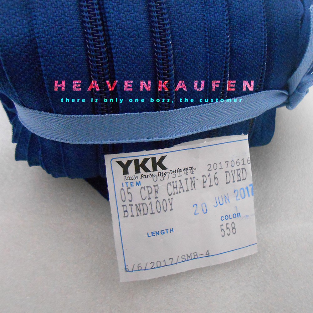 Resleting Zipper YKK Warna Biru Meteran No 5