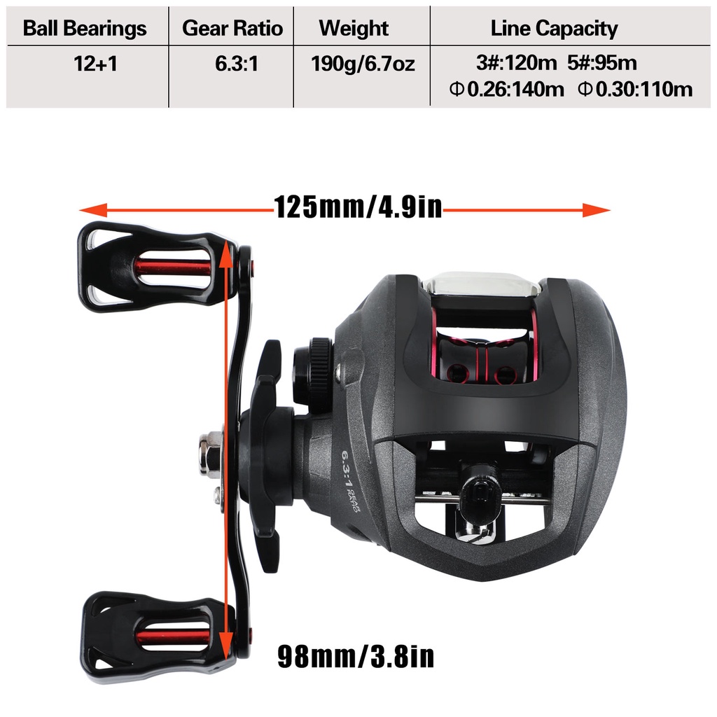 Sougayilang Kecepatan Tinggi 7.2: 1 12 + 1BB Fishing Reel Kiri/Kanan Tangan 10Kg Max Drag Fishing Reel Drag Reel Carp Drag Fishing Reel