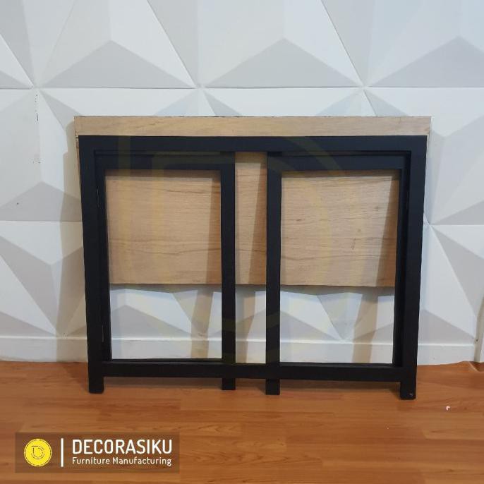 Meja Belajar Lipat Portable Kaki Hitam 100Cm- Meja Kayu - Meja Kerja-M - Hitam Deanayolistore