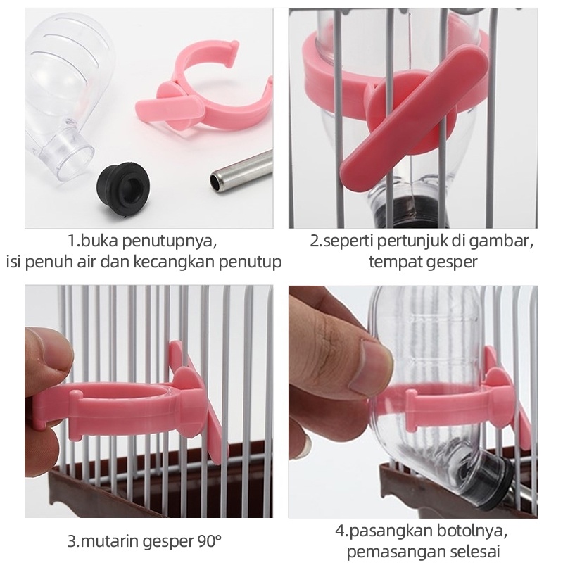 Dot Kelinci Warna Berbilang 80ml Cetakan Botol Minum Dot Nosel Dispenser Air Gantung Otomatis