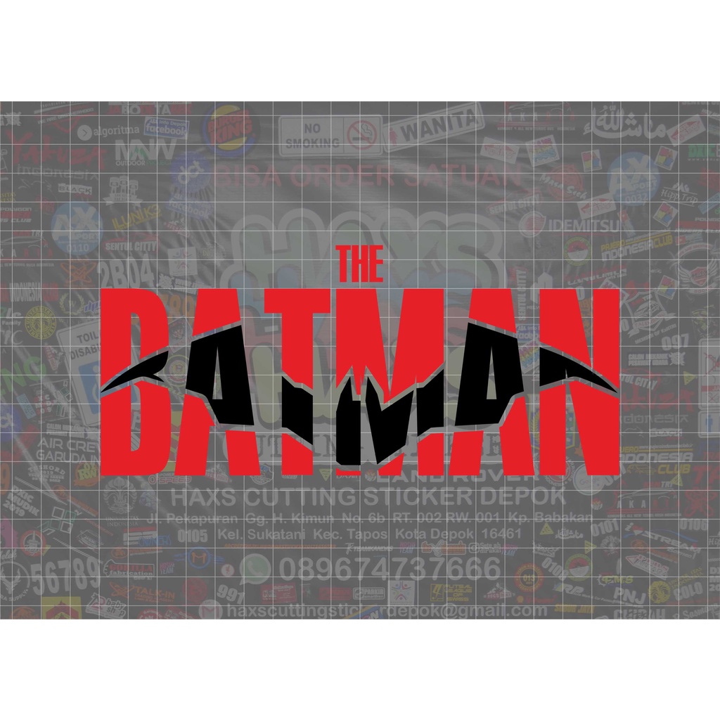 Cutting Sticker The Batman V2 Ukuran 18 Cm x 8 Cm Untuk Motor Mobil