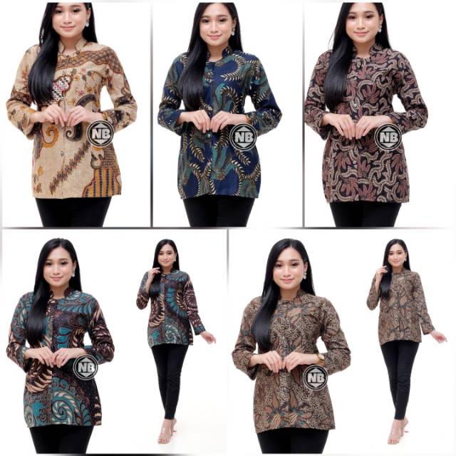 BAJU BATIK WANITA MODERN MONALISA GENES M,L,XL asli PEKALONGAN