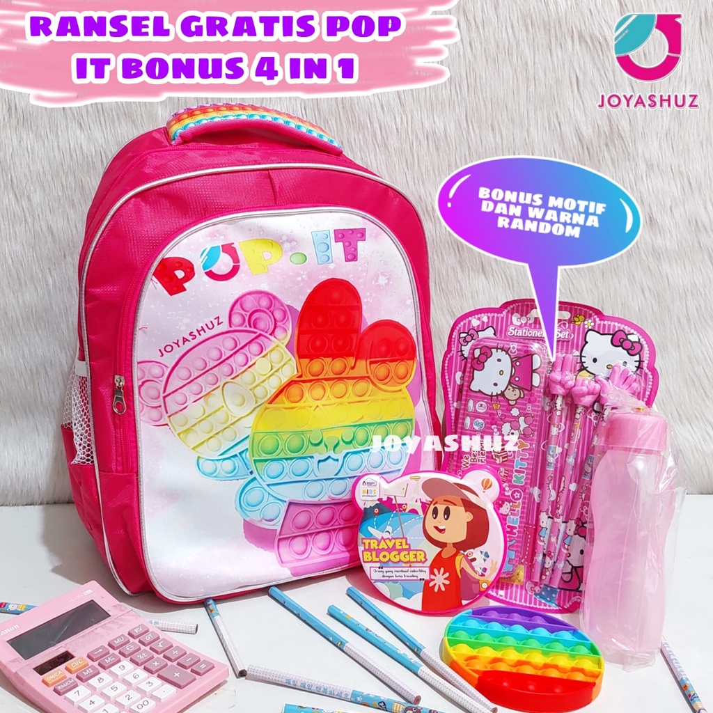 Tas Pop IT Gratis Mainan Pop It - Tas Ransel Anak Perempuam Gratis POP IT - Tas Anak Gratis Hadiah - Ransel POP IT - Tas Anak Gemas - POP IT - Ransel Gratis Mainan - Ransel Anak Perempuan SD - Joyashuz