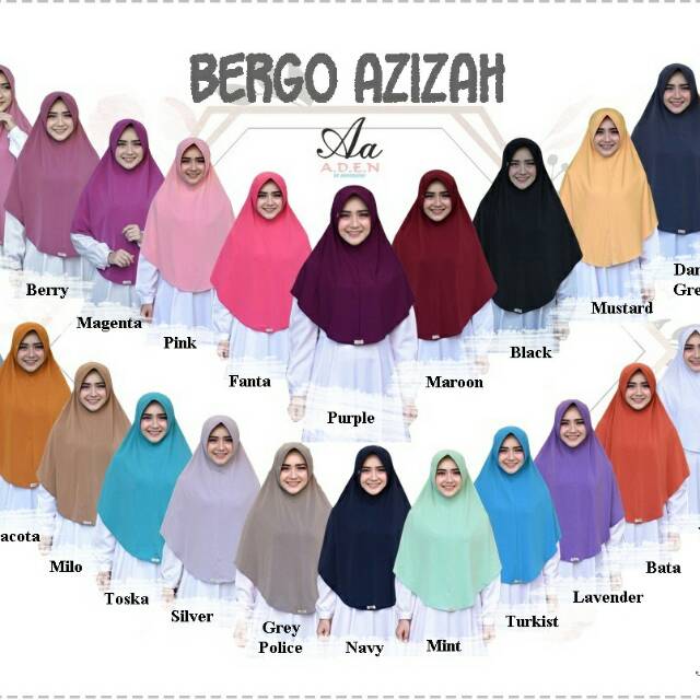 READY STOK BERGO DAILY JERSEY POLOS/ BERGO AZIZAH BATCH 2 ORI BY ADEN HIJAB