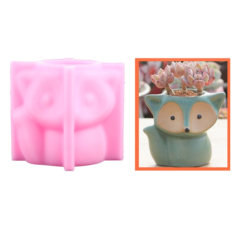 Cetakan Pot Bunga / Tanaman Sukulen / Plester Beton Bahan Silikon Resin Epoksi UV Bentuk Hewan 3D