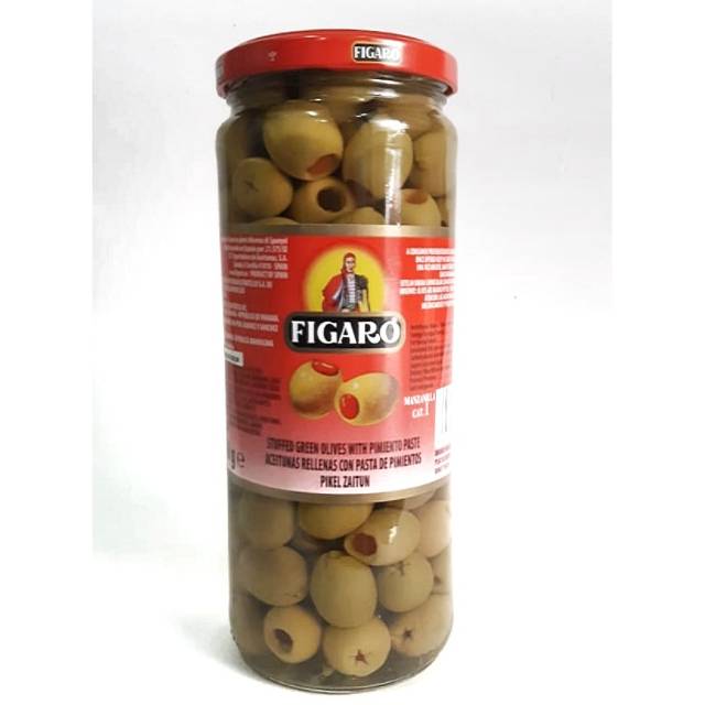 Figaro Stuffed Green Olives 450gr (buah zaitun hijau)