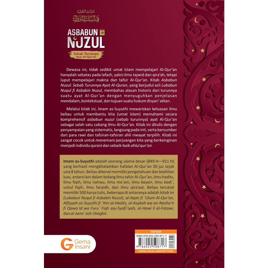 Buku Asbabun Nuzul - Sebab Turunnya Ayat Al-Quran - Gema Insani 100% Original