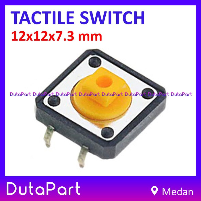 Tactile Switch Push Button 12x12x7.3 mm 12x12 FREE KEY CAP HIJAU