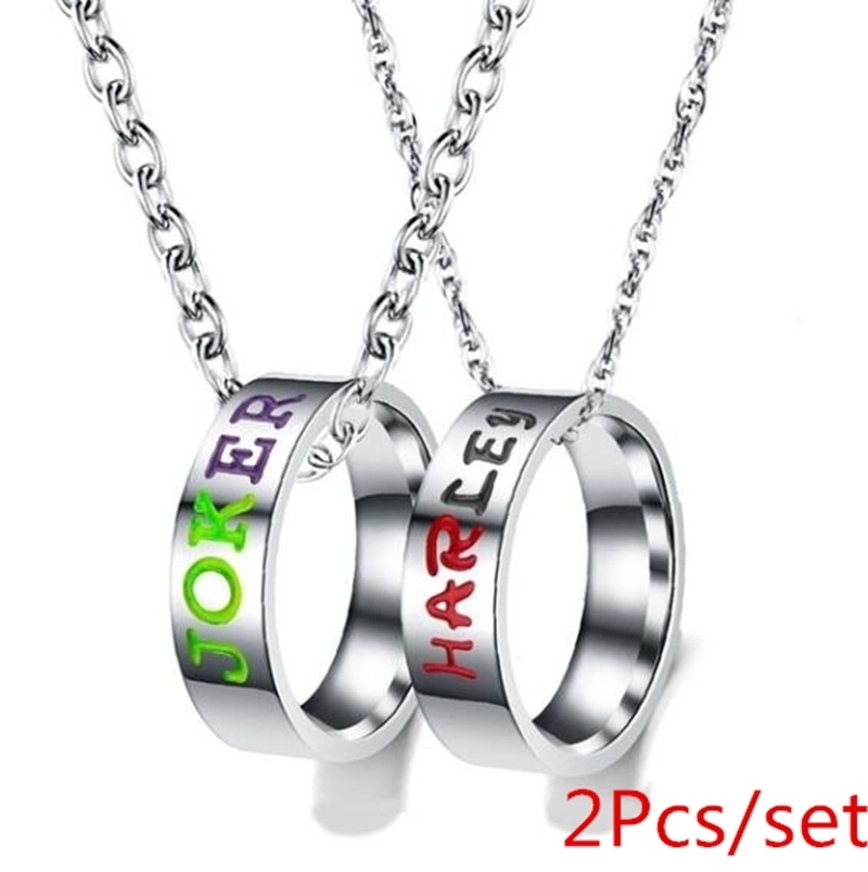 2pcs Kalung Liontin Cincin Bahan Stainless Steel Untuk Perhiasan