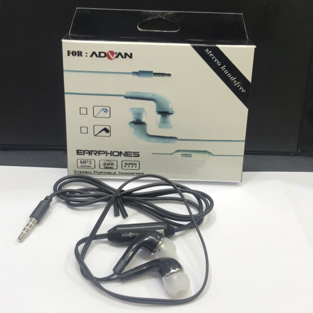 Headset/handsfree/earphone brands ori advan packing metalik