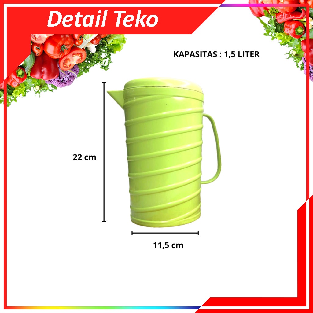 Teko Plastik Tempat Air Minum Water Jug Ukuran 1,5 Liter Model Ulir - Teko Air 1.5 Liter