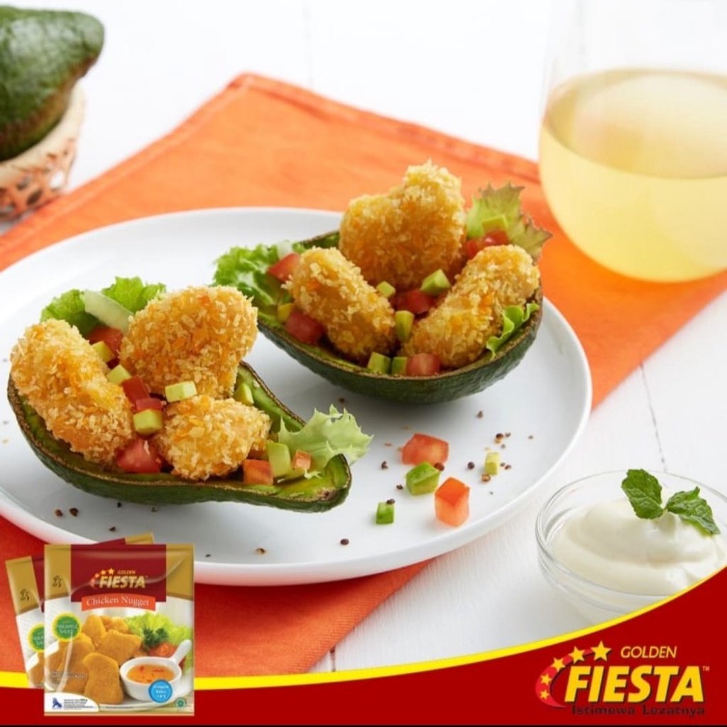 CHICKEN NUGGET W PINEAPPLE SAUCE GOLDEN FIESTA NAGET AYAM DENGAN SAUS NANAS 500GR  HALAL