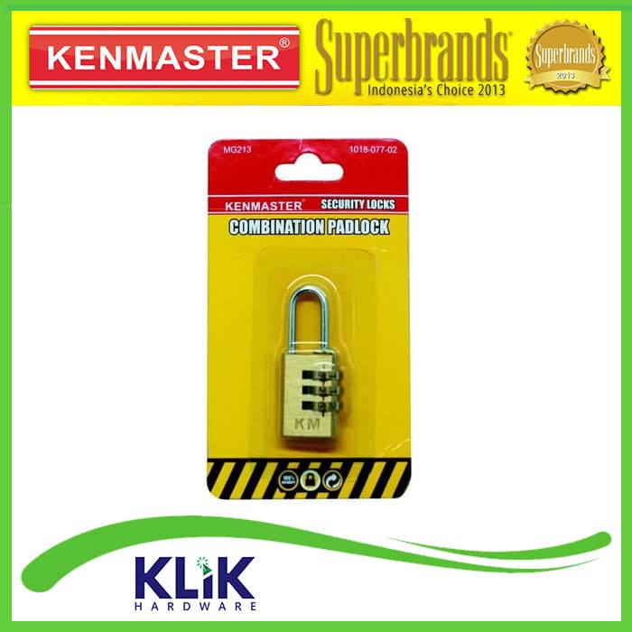 Kenmaster Gembok Kombinasi MG-213 - Gembok Kuningan Brass