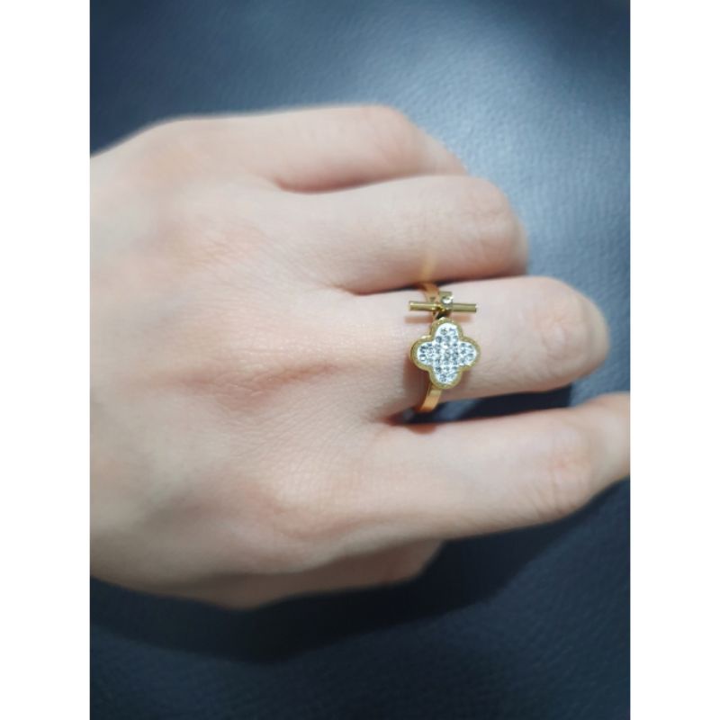 Cincin Titanium Asli Premium Quality Titanium Asli Gold branded Stainless steel anti karat TL004