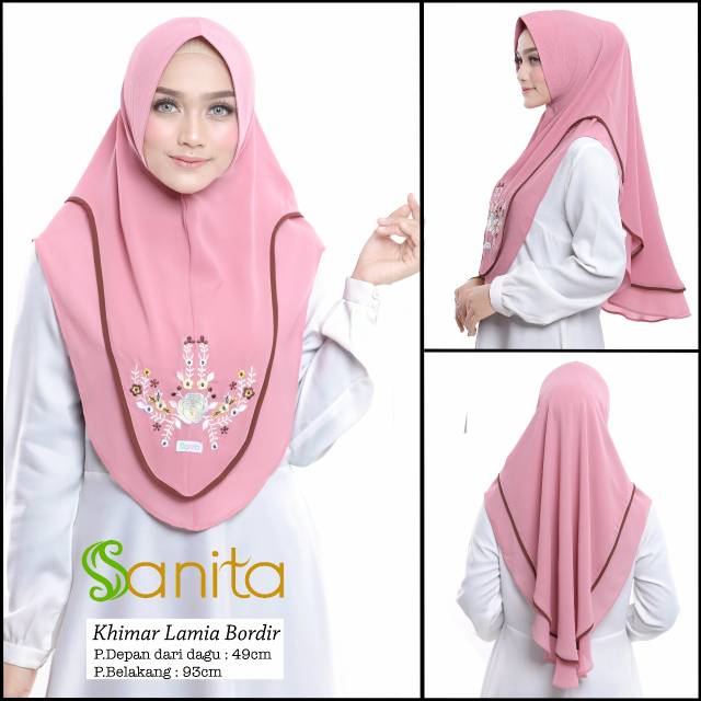 Khimar Ceruty Lamia Bordir Ori Sanita