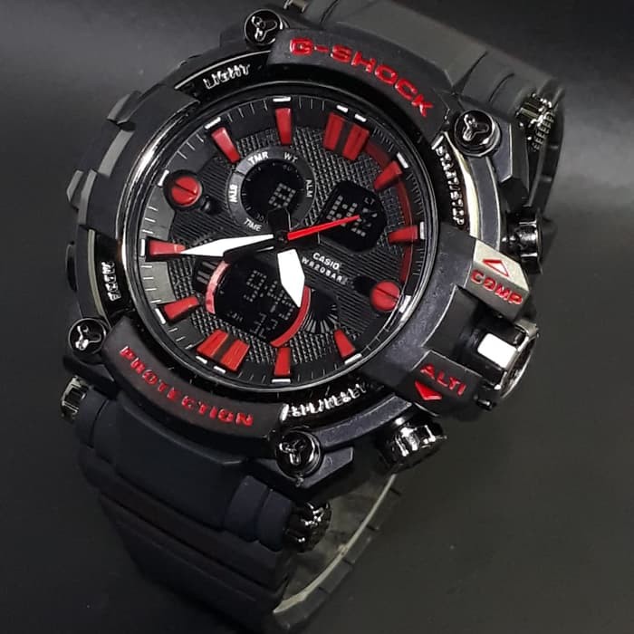 Jam tangan SPORT New G-SHOCK G Shock GST201 black red