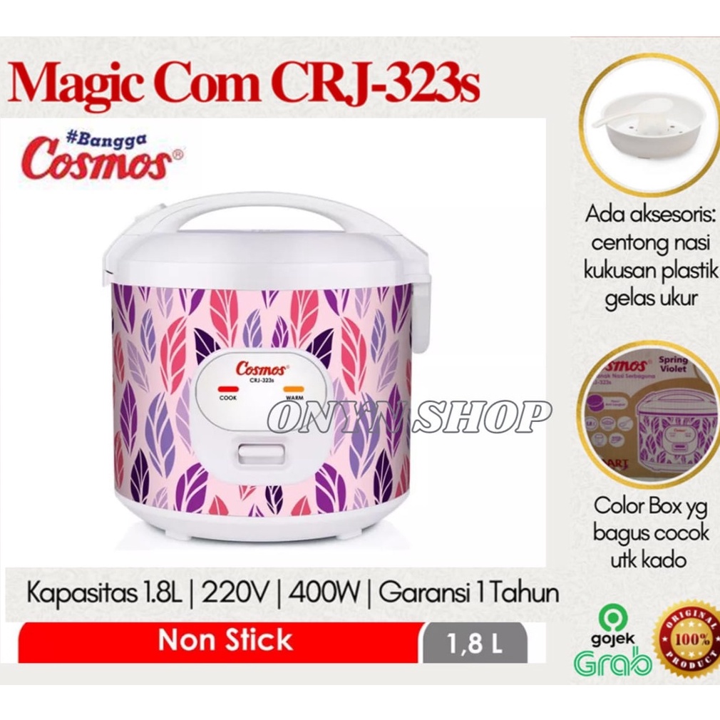 Rice Cooker Cosmos CRJ-323s 1.8L (Low Watt)