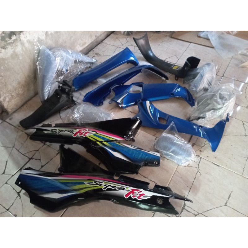 cover body motor Honda Supra x/Supra fit lama 2000-2004 Full set kasar halus + bonus striping