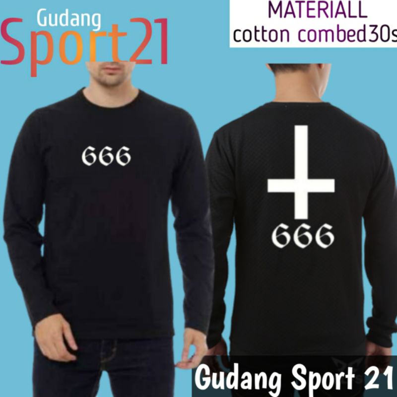 kaos baju lengan panjang satanic 666 kaos satanic