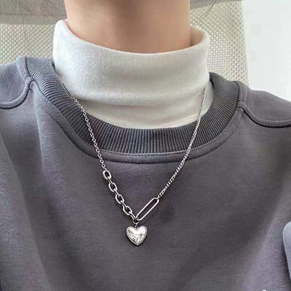 kalung hati simpel love simple heart necklace jka230 (3D2)