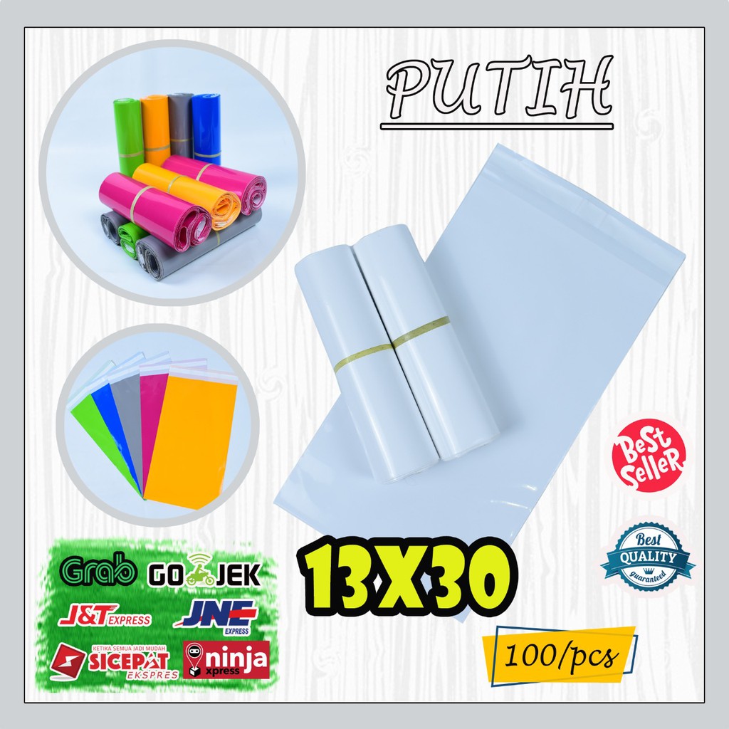 

RB Polymailer kantong kemasan amplop plastik tebal 13X30 WARNA PREMIUM @100 PCS - GLOSSY mewah