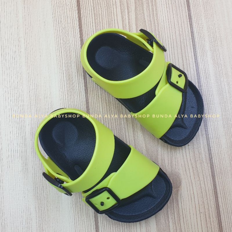 Sendal Anak Laki Laki Usia 3 4 5 Tahun KAret HIJAU - Sepatu Sandal Anak Cowok Karet Size 25 -28 Anti Licin