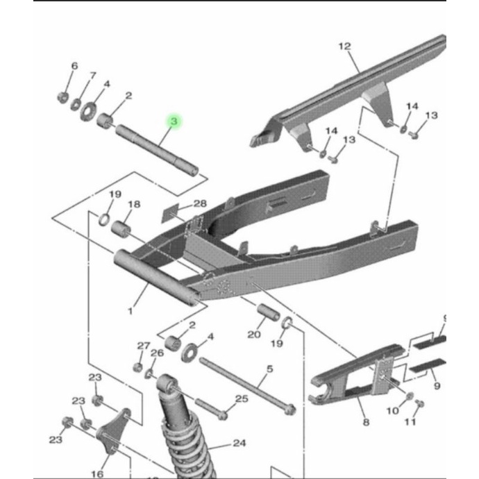 COLLAR BOSH BOS SWING ARM SASIS WR155 WR 155 ASLI ORI YAMAHA 90387 13008