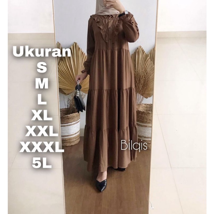 Premium Series BILQIS Dress Big Size Ukuran Size S M L XL 2XL 3XL 4XL XXL XXXL  XXXXL 2L 3L 4L 5L  Dress Wanita Jumbo Gamis Big Size Baju Korea Over Size