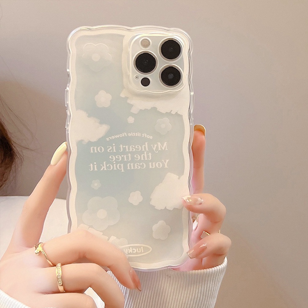 Soft Case Pelindung Lensa Kamera Shockproof Motif Butterfly &amp; Cloud Untuk iPhone 13 Pro Max 11 12 Pro X XS Max 7 8 Plus SE 2020