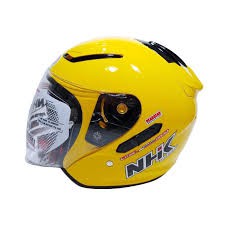 HELM NHK R1 YELLOW NHK R-1 SOLID YELLOW DOUBLE VISOR