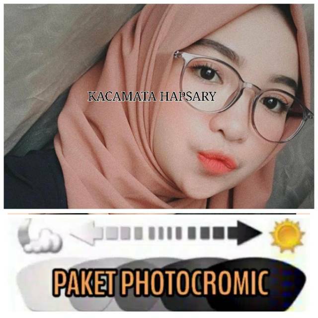 PKAET FRAME + LENSA PHOTOCROMIC | KACAMATA MINUS | KACAMATA ANTI RADIASI | KACAMATA WANITA 2147