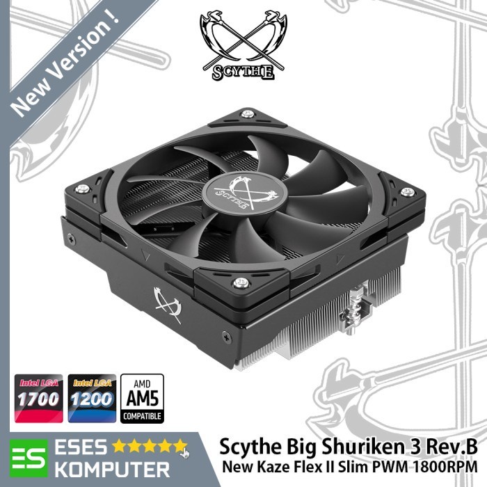 Scythe Big Shuriken 3 Rev.B | 120mm HSF Low Profile CPU Air Cooler