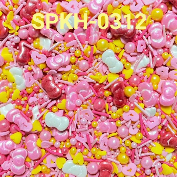 

SPKH-0312 SPRINKLES SPRINKLE SPRINGKEL 500GR PITA MUTIARA PINK MERAH OBRAL DISKON
