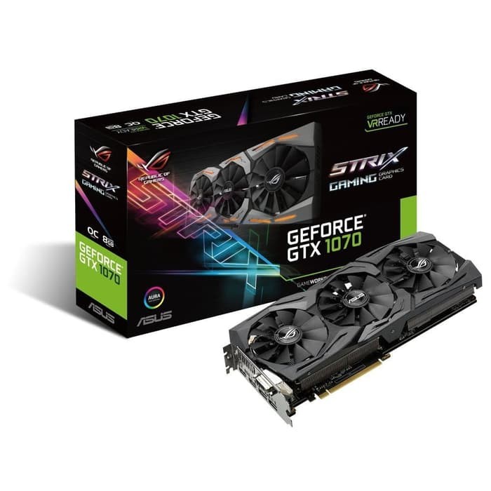 VGA Card ASUS ROG STRIX-GTX1070-O8G-GAMING GDDR5 8GB OC NVIDIA Graphic