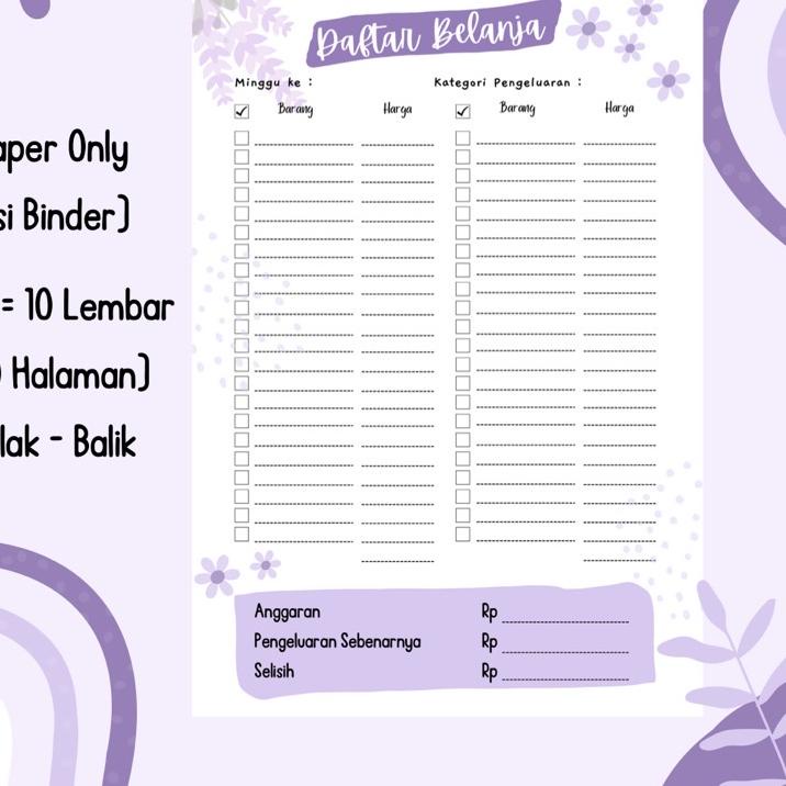 

¥ DAFTAR BELANJA HARIAN DAN LIST MENU ㅥ