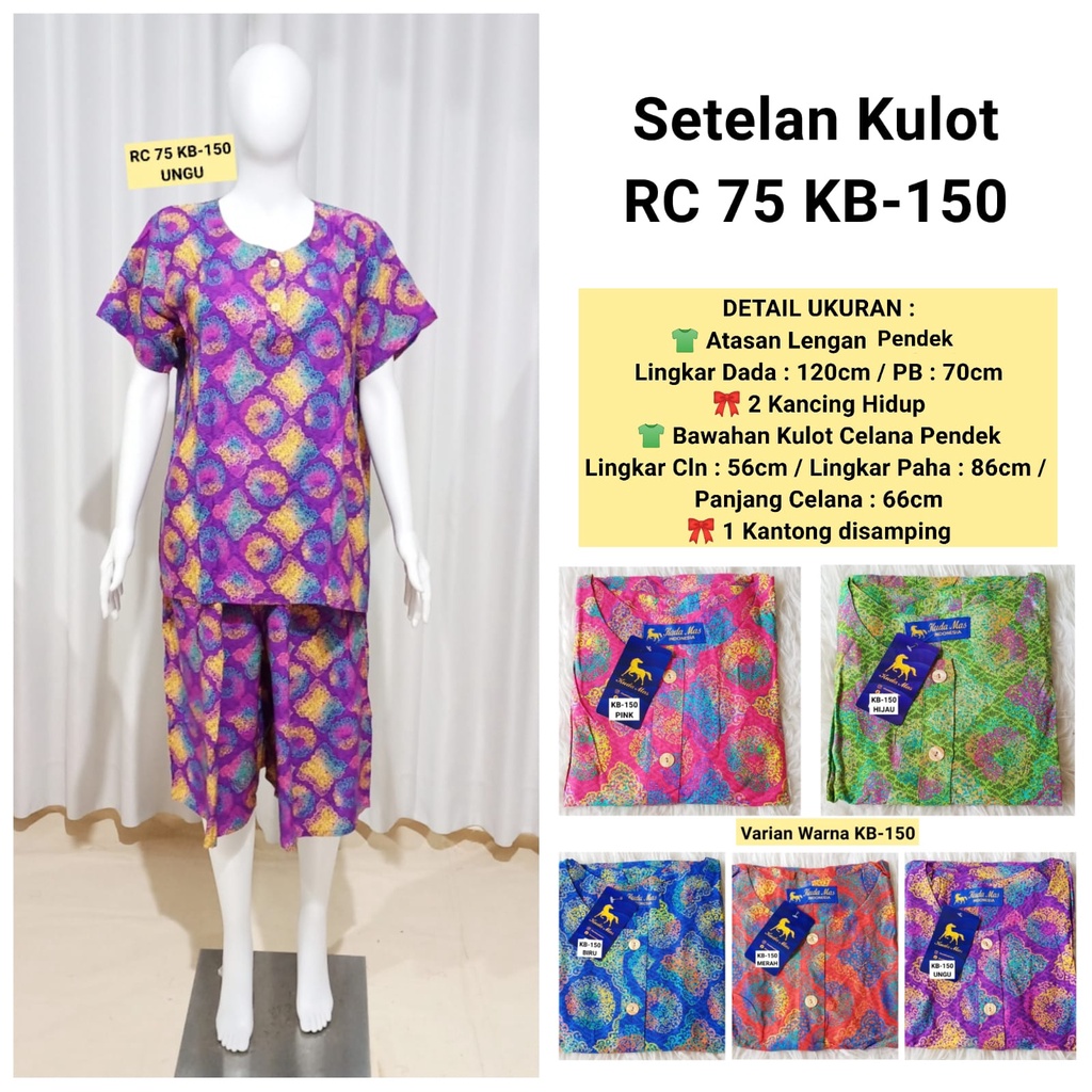 Daster Kuda Mas Setelan Kulot RC 75 KB-150 LD 120cm BUSUI