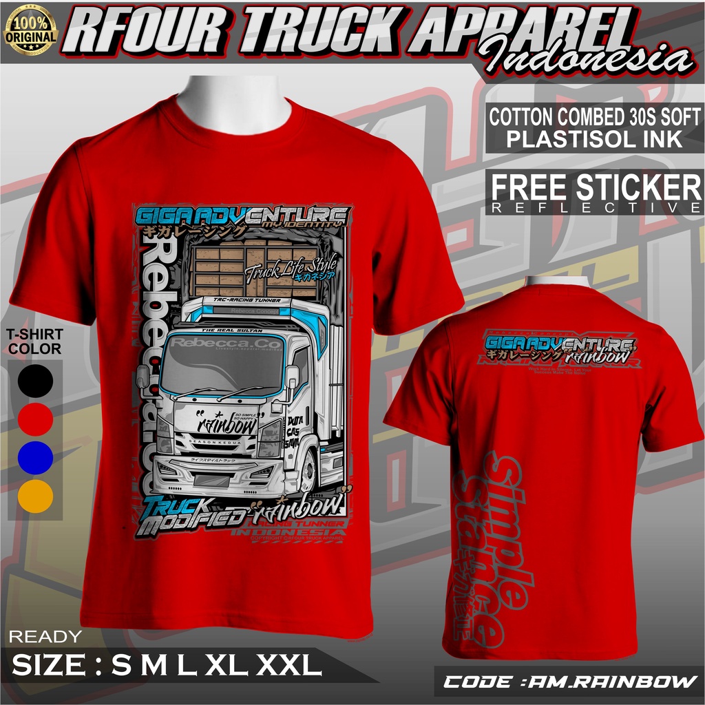 KAOS TRUCK RAINBOW REBECCA TERBARU KAOS TRUCK PASUKAN TERPAL KERODONG KAOS TRUCK OLENG KAOS TRUCK DEWASA KAOS TRUCK GIGA ADVENTURE BAJU KAOS TRUK TERBARU ORIGINAL RFOUR KAOS TRUCK MANIA KAOS TRUCK MBOIS KAOS TRUCK MODIF