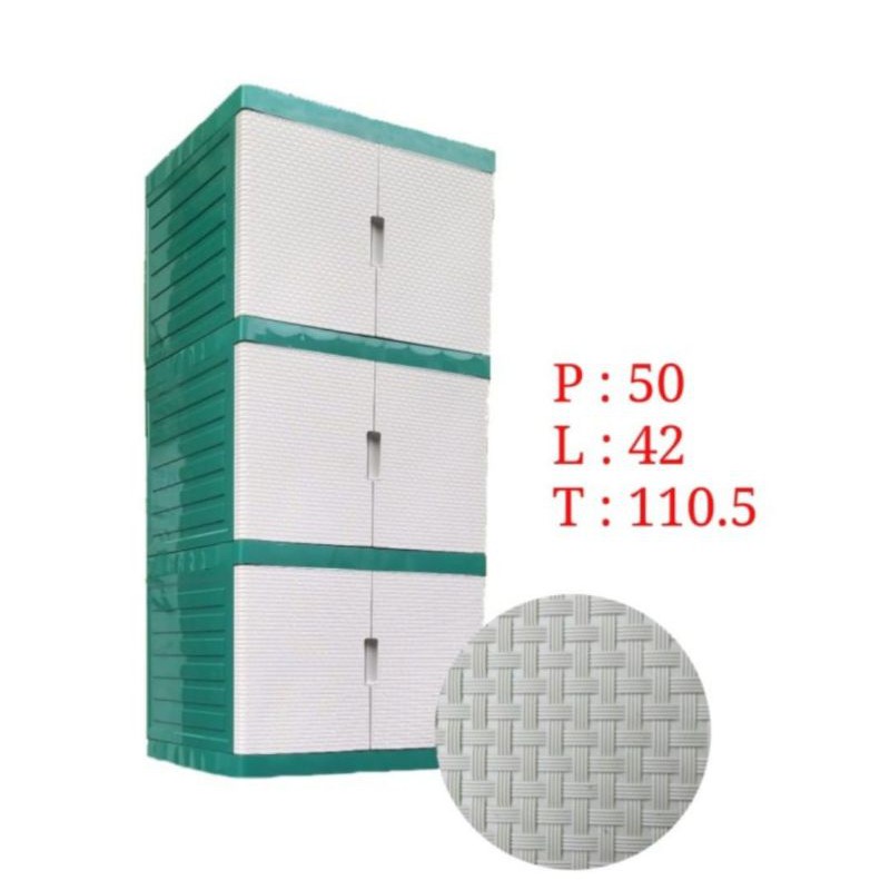 LEMARI PLASTIK 3 SUSUN CONTAINER MINI ARTHA BOX PAKAIAN SERBAGUNA