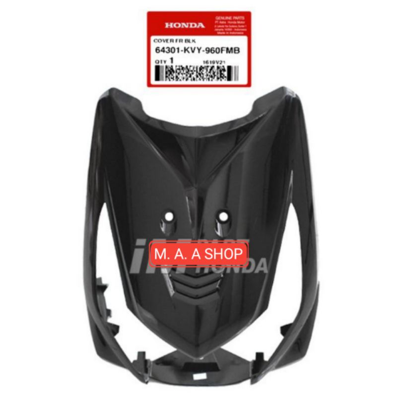 64301-KVY-960FMB Cover Front Panel Tameng Lampu Depan Beat Karbu Hitam