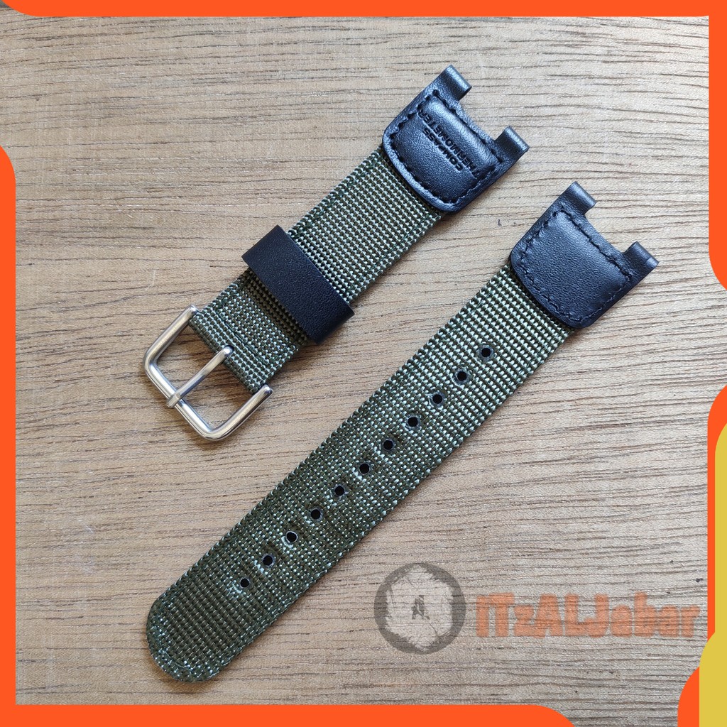 Tali jam tangan Casio SGW 100 Canvas leather strap Casio SGW-100B