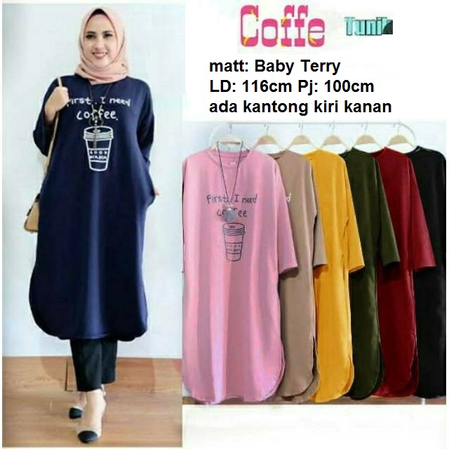 TUNIK COFFEE | ADA KANTONG KIRI KANAN - BIG SIZE