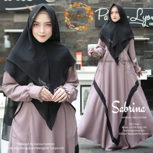 SABRINA SYARI SET KHIMAR- DRESS GAMIS WANITA MUSLIMAH PREMIUM ORIGINAL BY KANZA FASHION (COD)