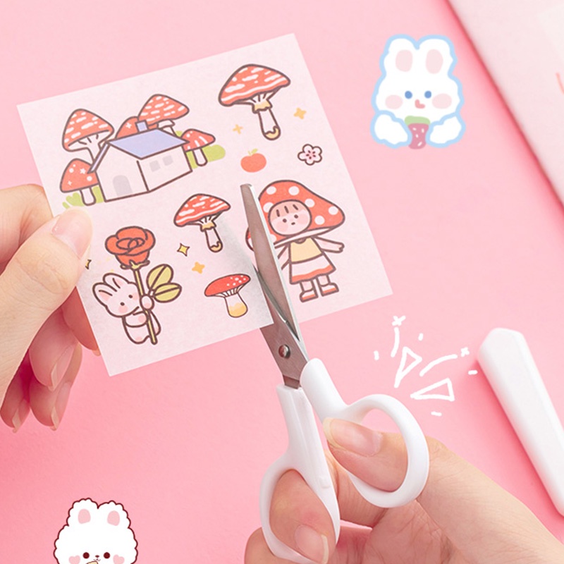 Gunting Warna Putih Dengan Pelindung Lengan Untuk Anak-Anak