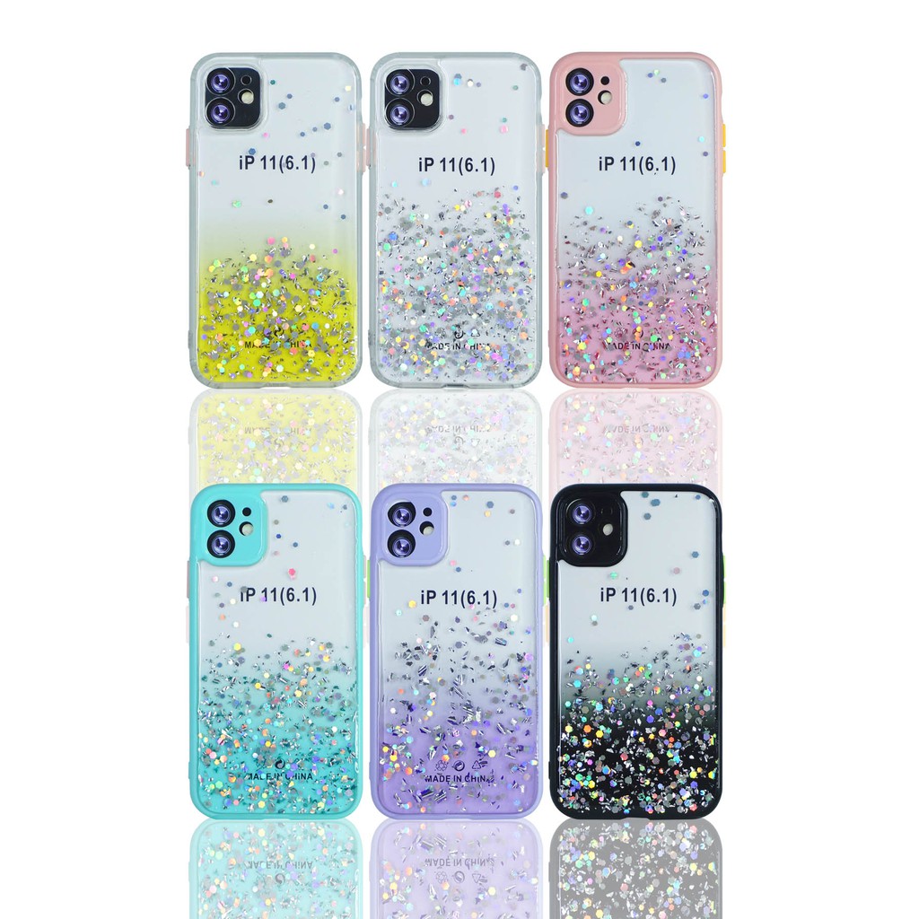 MallCasing - iPhone XS | XR | XS Max | 13 Mini 5.4 | 13 Pro 6.1 | 13 Pro Max 6.7 Transparent Dove Candy Glitter Hard Case