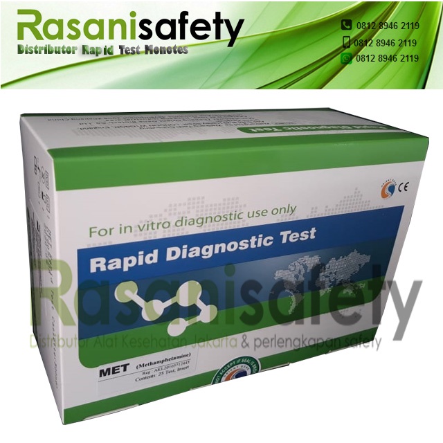 Rapid Test Narkoba MET Monotes Drugs Casette Methamphetamine Isi 25 Alat Tes Urine Device Drug